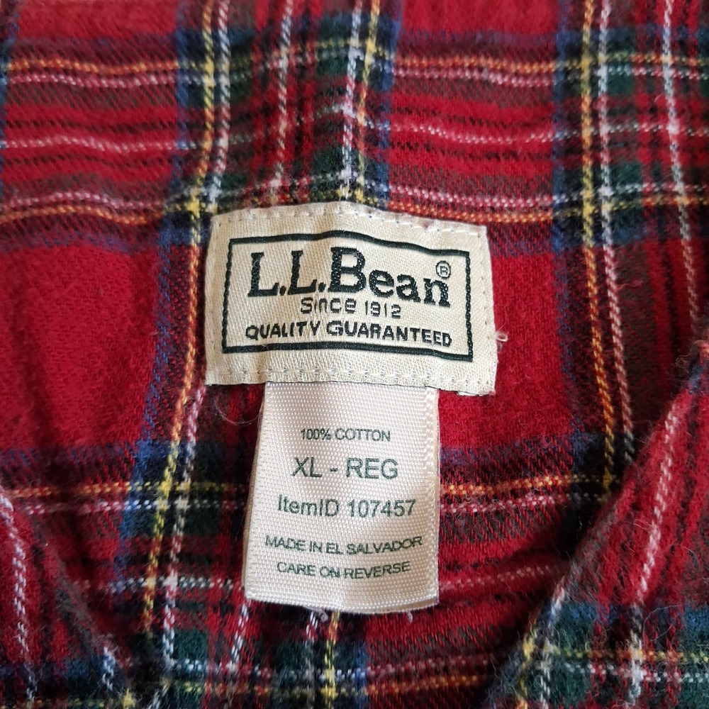 l.l bean vintage flannel nightgown xl 90s y2k plaid - Picture 5 of 7